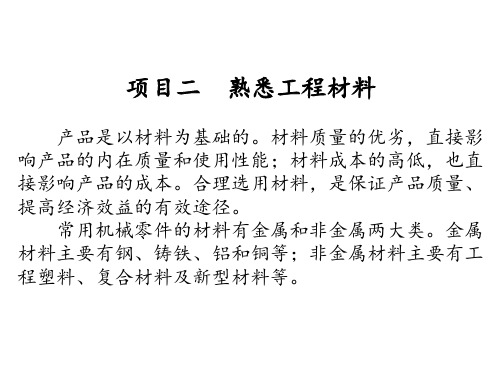 《机械基础》电子教案(2) 2 、熟悉工程材料 1、认识材料的力学性能