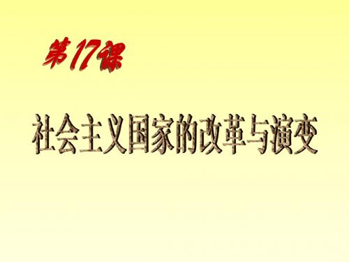 第17课 《社会主义国家的改革与演变》课件02 华师大九年级下册