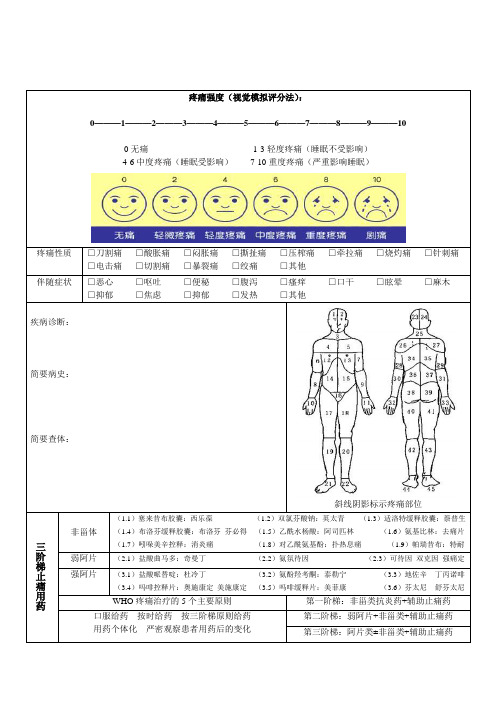 疼痛评估量表