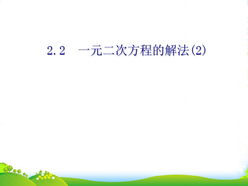 浙教版八年级数学下册第二章《一元二次方程的解法》精品课件