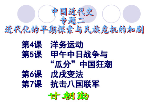 2020年中考历史专题复习：近代化的早期探索与民族危机的加剧