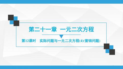 人教版数学九年级上册 同步练习课件第21章  第12课时 实际问题与一元二次方程(4)(营销问题)