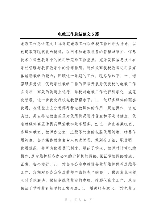 电教工作总结范文5篇