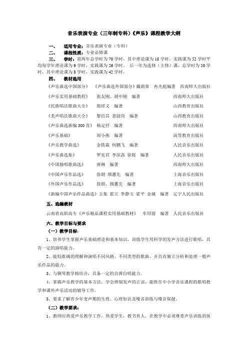 音乐表演专业.(表演)doc