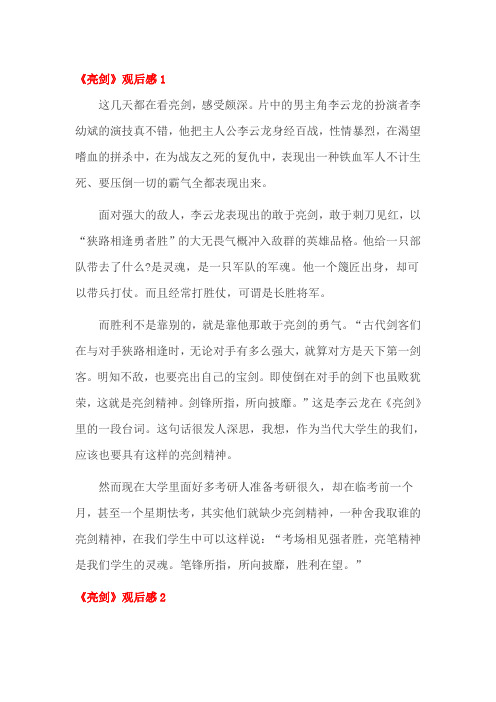 亮剑观后感四篇
