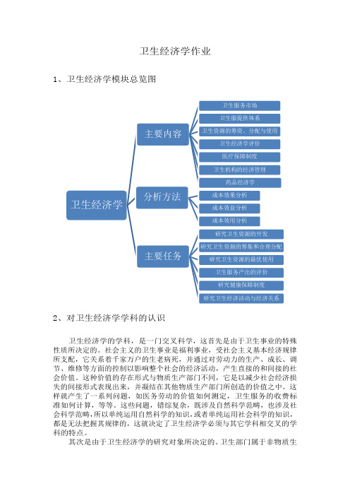 卫生经济学模块总览图及其学科特点