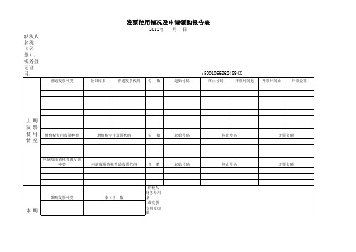 增值税发票(专票、普票)使用情况及申请领购报告表