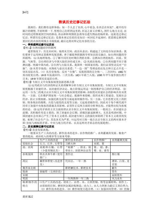 [推荐学习]江西省高中历史 巧记系列44 轶谈历史迁移素材