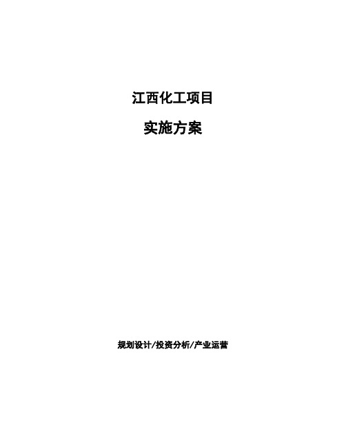 江西化工项目实施方案