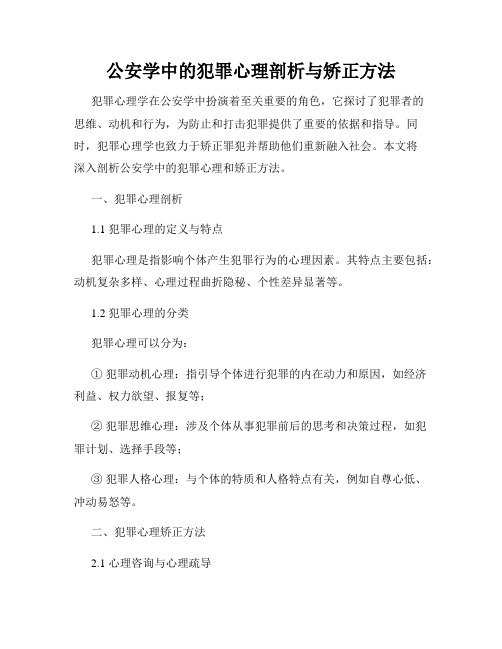 公安学中的犯罪心理剖析与矫正方法