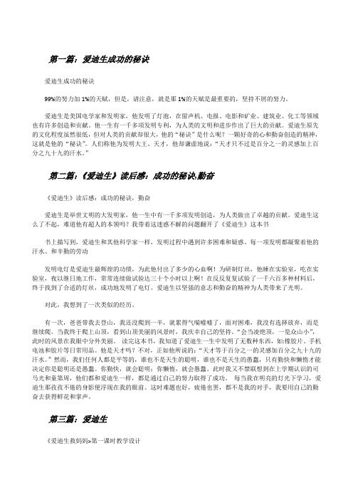 爱迪生成功的秘诀[修改版]