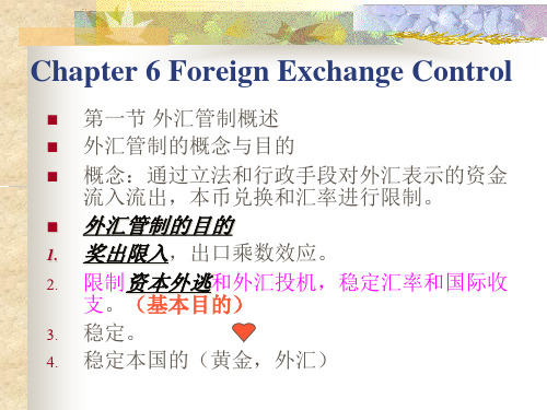 第六章  外汇管制(国际金融,上海金融学院)PPT课件