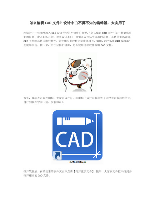 怎么编辑CAD文件？设计小白不得不知的编辑器,太实用了