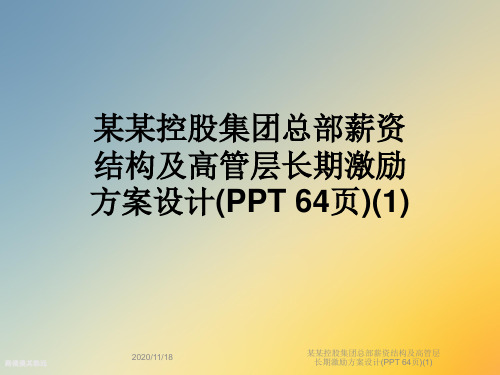 某某控股集团总部薪资结构及高管层长期激励方案设计(PPT 64页)(1)