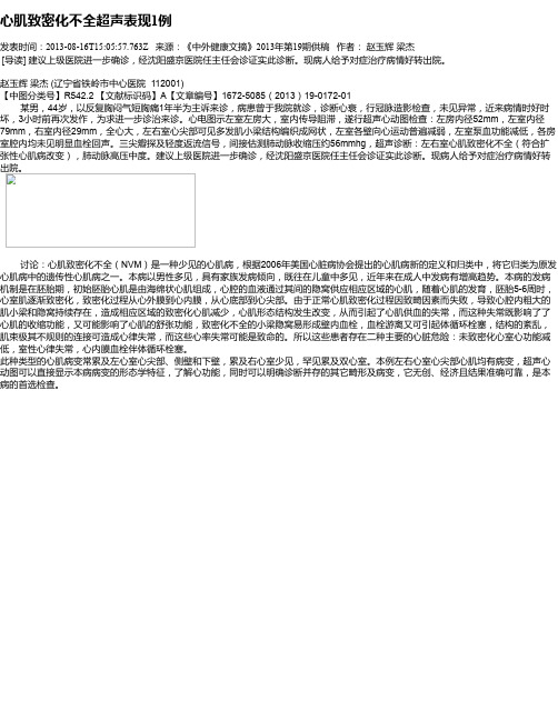 心肌致密化不全超声表现1例