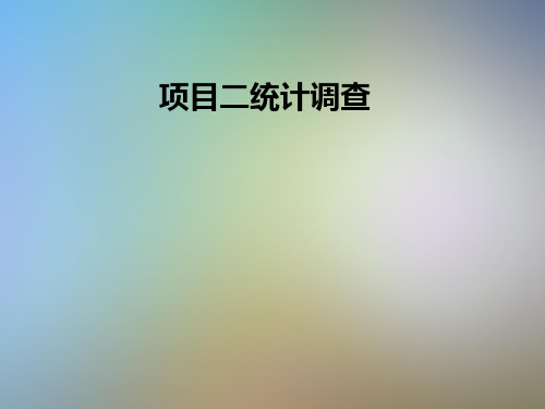 项目二统计调查