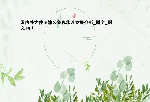 国内外大件运输装备现状及发展分析_图文_图文