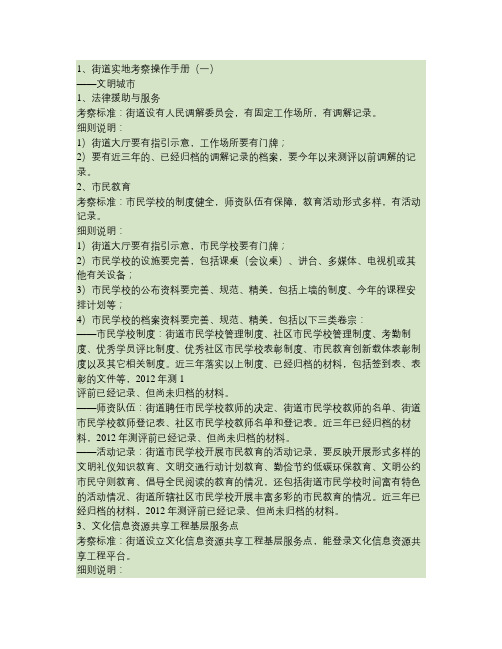 文明城市及未成测评实地考察手册(精)