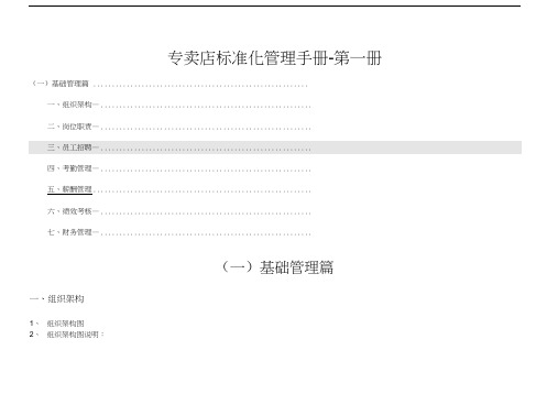 专卖店标准化管理手册第一册