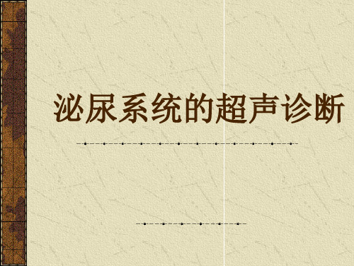 泌尿系统的超声诊断