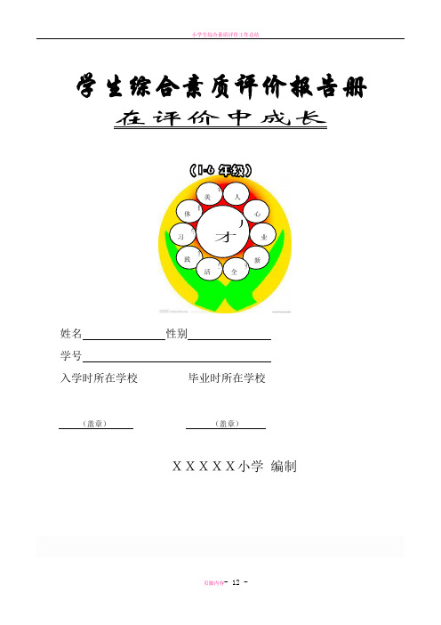 小学生综合素质评价报告册