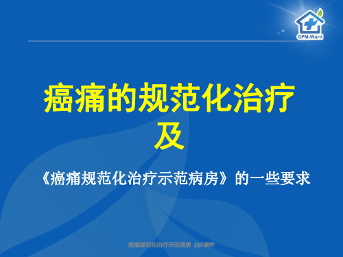 癌痛规范化治疗示范病房 ppt课件