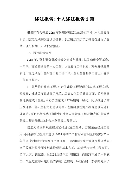 述法报告-个人述法报告3篇