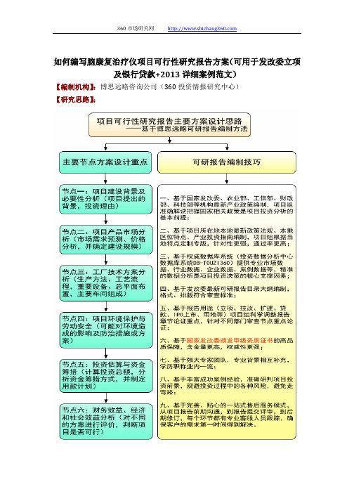 如何编写脑康复治疗仪项目可行性研究报告方案(可用于发改委立项及银行贷款+2013详细案例范文)
