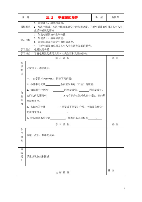 安徽省阜阳市太和县苗集中心学校九年级物理全册21.2电磁(精)