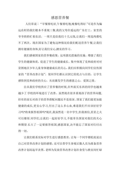 感恩营养餐