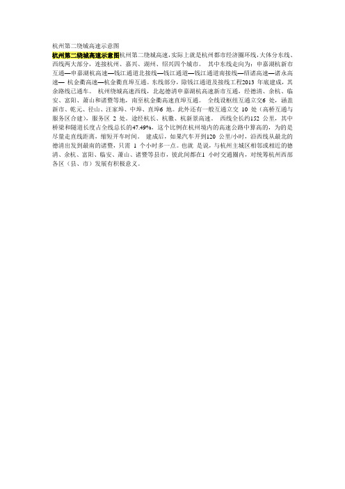 杭州第二绕城高速示意图