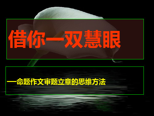 高考语文专题复习命题作文审题立意的思维方法PPT课件