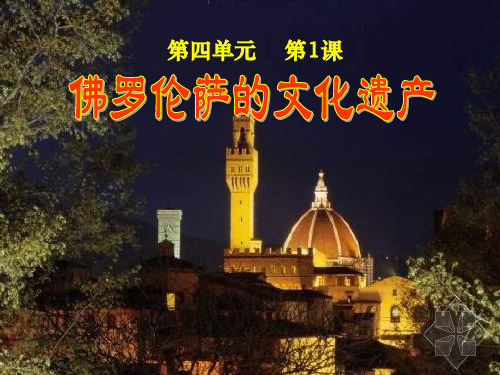 高二历史 佛罗伦萨的文化遗产