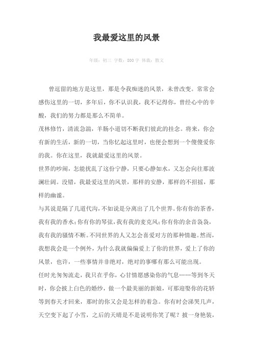 我最爱这里的风景800字作文