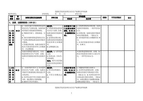 危险化学品从业单位安全生产标准化评审标准(最新版)