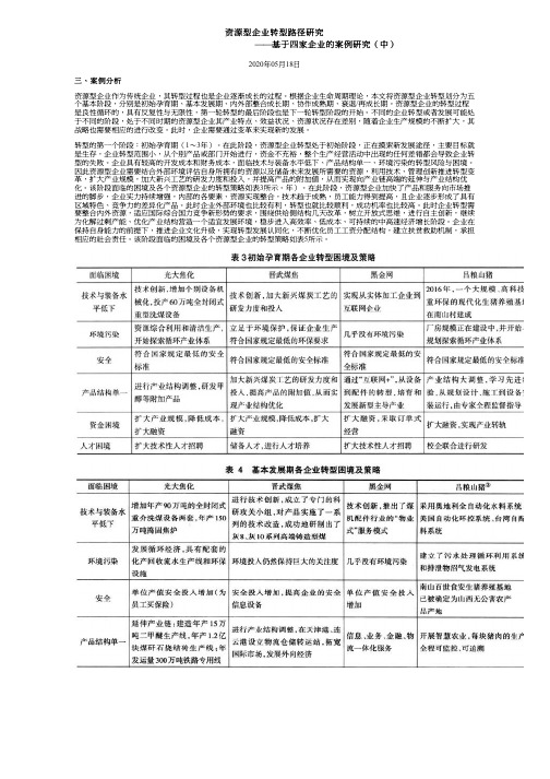 资源型企业转型路径研究——基于四家企业的案例研究(中)