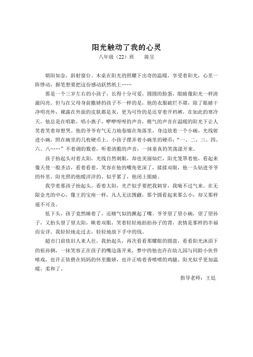 阳光触动了我的心灵