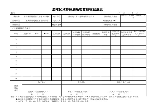 砼常用表格