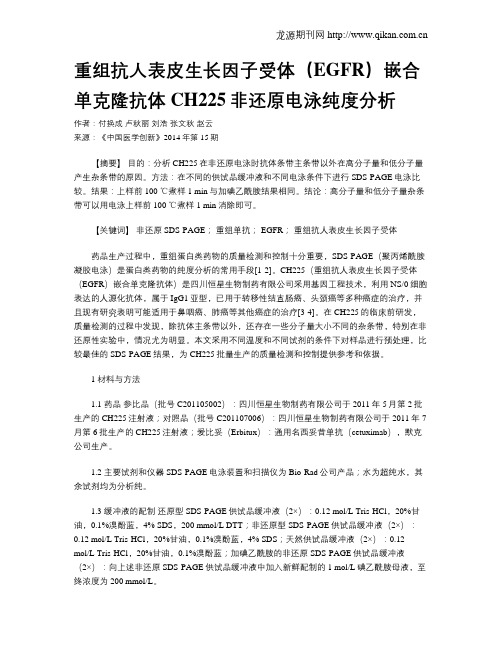 重组抗人表皮生长因子受体(EGFR)嵌合单克隆抗体CH225非还原电泳纯度分析