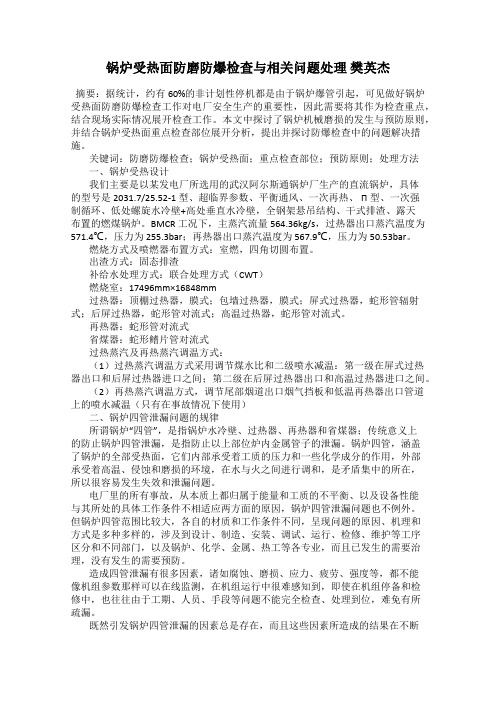 锅炉受热面防磨防爆检查与相关问题处理 樊英杰