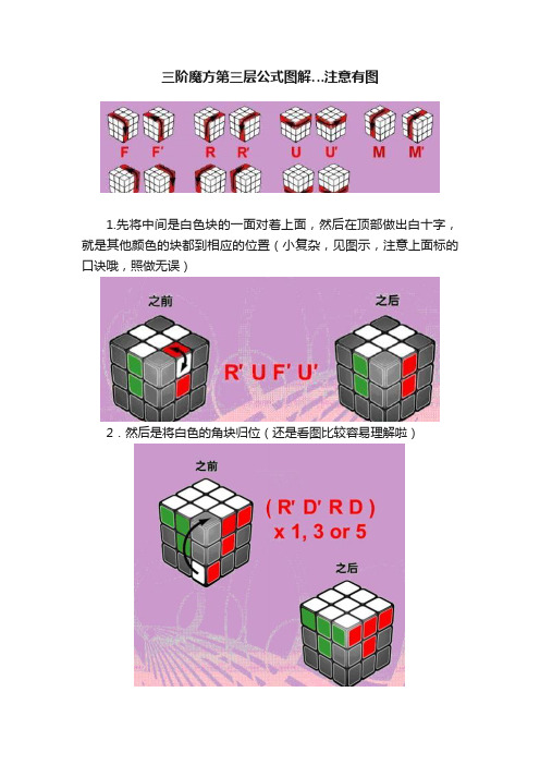 三阶魔方第三层公式图解…注意有图