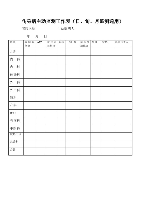 传染病上报表