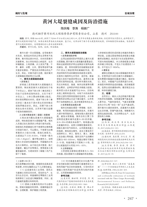黄河大堤裂缝成因及防治措施