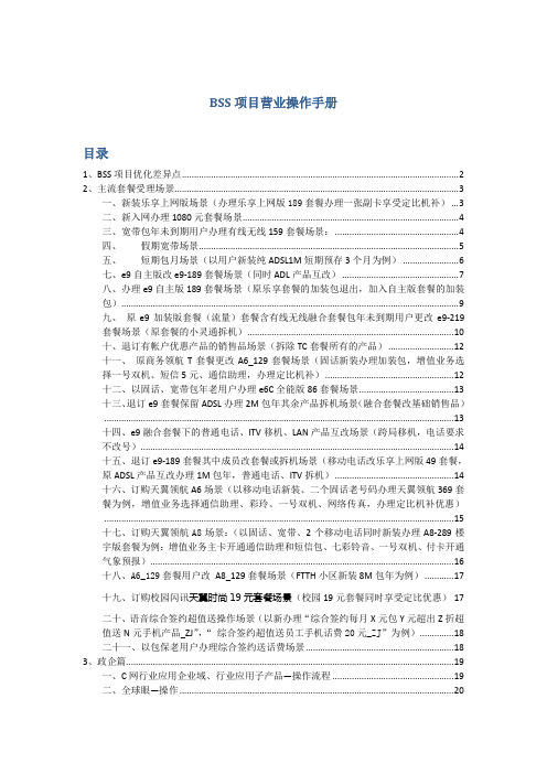 BSS项目营业操作手册