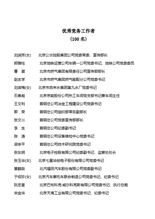 优秀党务工作者