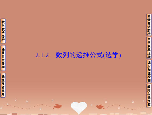 【非常学案】高中数学 2.1.2 数列的递推公式课件 新人教B版必修5