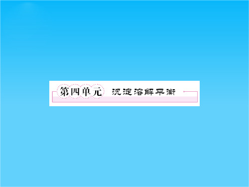 高三化学复习课件(苏教版)8-4沉淀溶解平衡