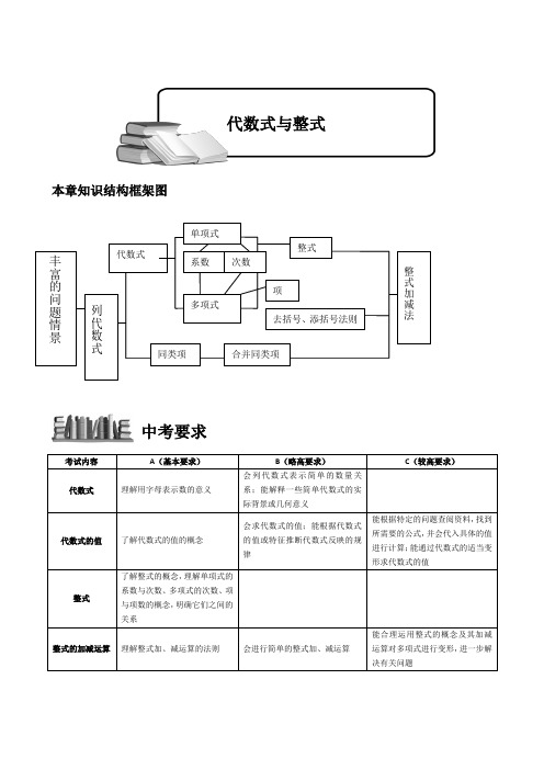 代数式与整式复习总结