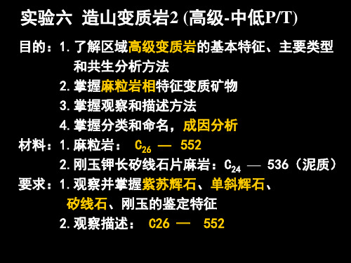变质岩课件实验6  区域变质岩2-wd