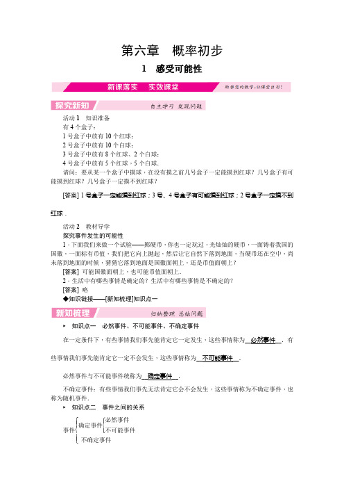 北师大版初一数学下册《概率初步》